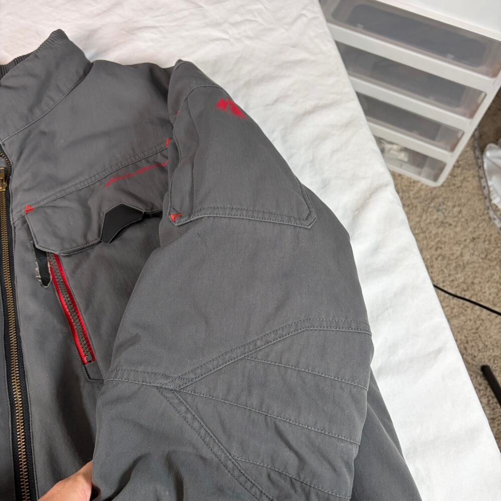 VTG Eddie Bauer Mens gray work barn jacket, goose down stuffing. Size L. canvas - Picture 4 of 9